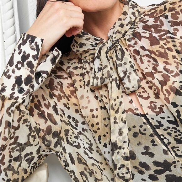 La Ligne Animal Print Blouse - Picture 3 of 16